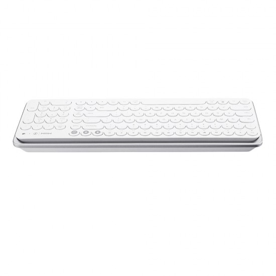104Keys Wireless bluetooth Dual Mode Membrane Keyboard White