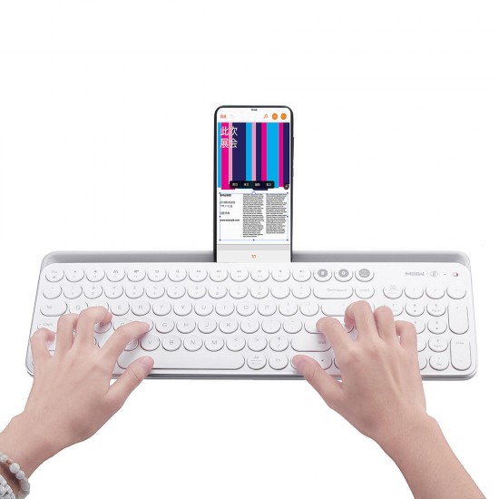 104Keys Wireless bluetooth Dual Mode Membrane Keyboard White 104Keys Wireless bluetooth Dual Mode Membrane Keyboard White