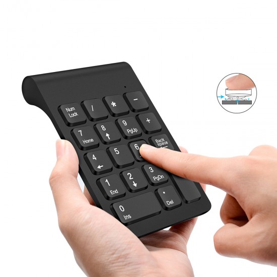 MLD-268 Wireless Numeric Keypad 2.4G 18 Keys Mini Digital Number Pad Portable Silent Financial Accounting Keyboard MLD-268 Wireless Numeric Keypad 2.4G 18 Keys Mini Digital Number Pad Portable Silent Financial Accounting Keyboard