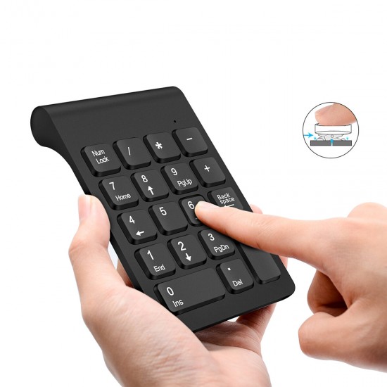 MLD-268 Wireless Numeric Keypad 2.4G 18 Keys Mini Digital Number Pad Portable Silent Financial Accounting Keyboard