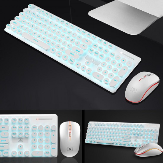 N528 104 Keys Colorful Backlit Mute Rechargeable Wireless Gaming Keyboard and 2.4G Wireless Mouse Combo N528 104 Keys Colorful Backlit Mute Rechargeable Wireless Gaming Keyboard and 2.4G Wireless Mouse Combo