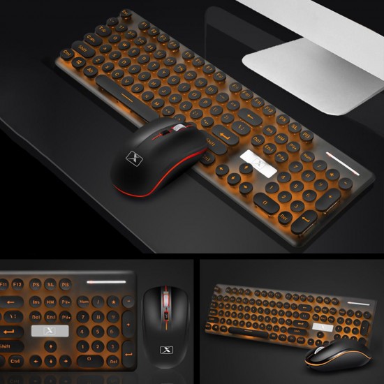 N528 104 Keys Colorful Backlit Mute Rechargeable Wireless Gaming Keyboard and 2.4G Wireless Mouse Combo N528 104 Keys Colorful Backlit Mute Rechargeable Wireless Gaming Keyboard and 2.4G Wireless Mouse Combo