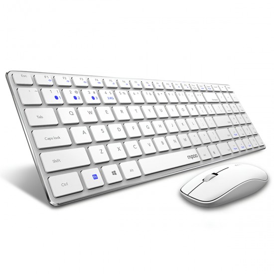9300M Multi-mode Wireless Keyboard & Mouse Set 2.4GHz + bluetooth 3.0/4.0 99 Keys Keyboard 1300DPI Mouse Combo Set with USB Receiver for Windows XP / Vista / 7 / 8 / 10