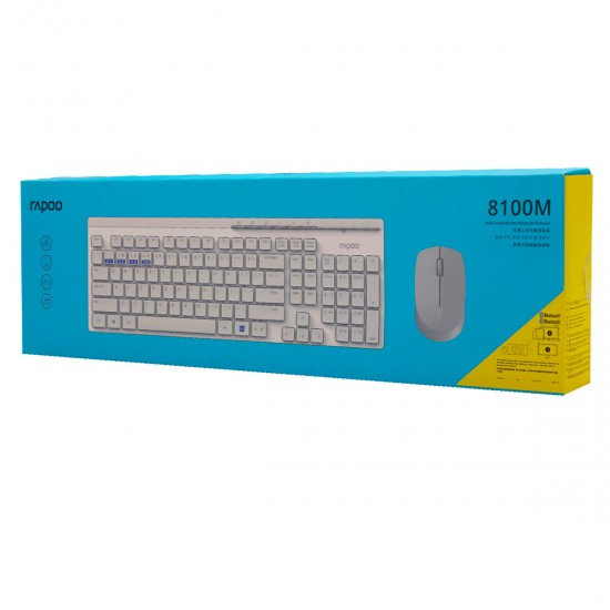 8100M Multi-Mode Wireless Keyboard & Mouse Set bluetooth 3.0 / 4.0 / 2.4G 109 Keys Keyboard and 1300DPI Ergonomic Mouse Combo Set 8100M Multi-Mode Wireless Keyboard & Mouse Set bluetooth 3.0 / 4.0 / 2.4G 109 Keys Keyboard and 1300DPI Ergonomic Mouse Combo Set