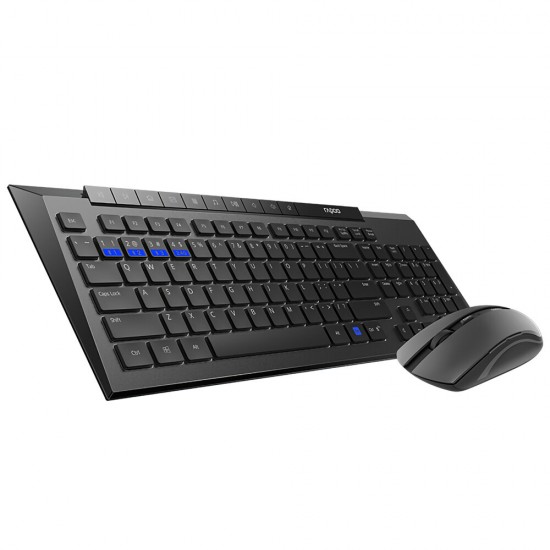 8200M Multi-Mode Wireless Keyboard & Mouse Set bluetooth 3.0/4.0/2.4GHz 113 Keys Keyboard 1600DPI Mouse Office Business Keyboard & Mouse Combo