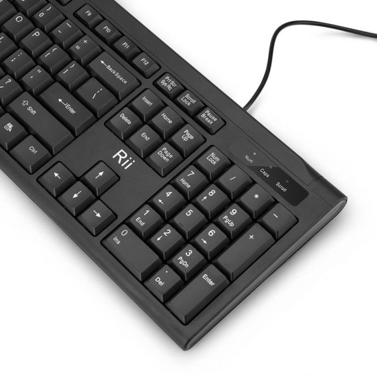 RK907 104 Keys Ultra - Thin USB Wired Desktop Computer Keyboard