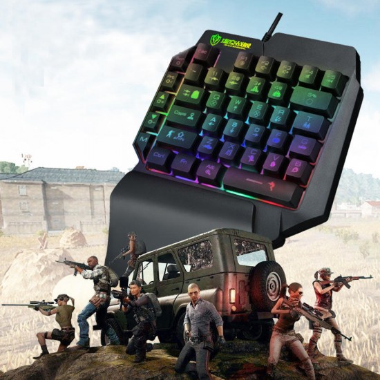 F6 Wired Single Handed RGB Backlight Gaming Keyboard 39 Keys One Hand Ergonomic Game Keypad for PC Laptop Pro PUBG Gamer F6 Wired Single Handed RGB Backlight Gaming Keyboard 39 Keys One Hand Ergonomic Game Keypad for PC Laptop Pro PUBG Gamer