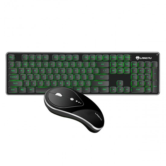 Silent 2.4GHz Wireless Backlit Keyboard and Mouse Combo Set for Desktop Computer Laptops