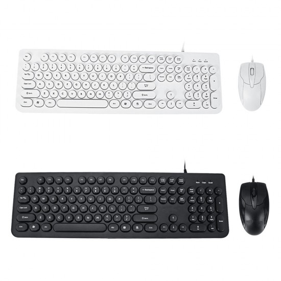 USB Keyboard and Mouse Set Waterproof Wired Punk Keyboard Mouse Set Typing Gaming for Desktop Laptop PC Computer