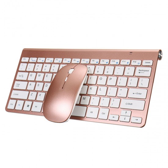 Ultra Thin 2.4GHz Wireless Keyboard and 1200DPI Wireless Ultra Thin Mouse Combo Set with USB Receiver for PC Computer