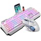 Wired Keyboard & Mouse Set 104 Keys RGB Gaming Keyboard with Phone Holder 2000DPI Ergonomic Mouse