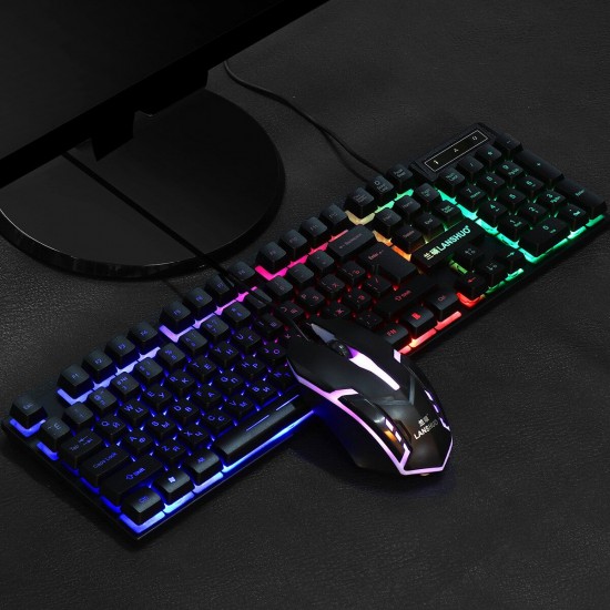 Wired Russian 104 Keys Gaming Keyboard & Mouse Set Ergonomic Mouse Combo Home Office Kit for Laptop Computer PC Wired Russian 104 Keys Gaming Keyboard & Mouse Set Ergonomic Mouse Combo Home Office Kit for Laptop Computer PC