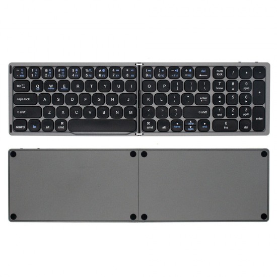 Wireless Foldable bluetooth Keyboard 81 Keys Aluminum Alloy Wireless Rechargeable Keyboard