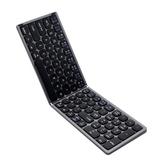 Wireless Foldable bluetooth Keyboard 81 Keys Aluminum Alloy Wireless Rechargeable Keyboard