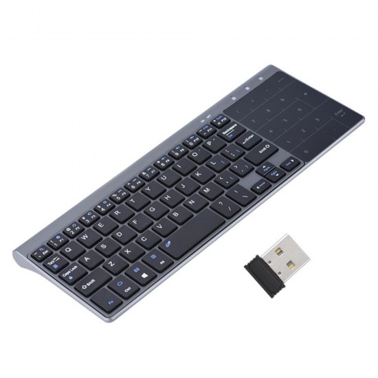 Ultra-slim 2.4G Wireless Portable Keyboard with touchpad Dual System Universal Touch Mouse Suitable for Laptop/Desktop/Smart Phone/Tablet