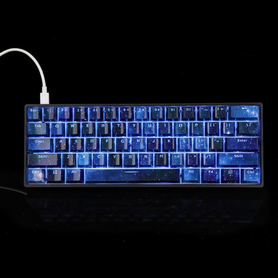 104 Keys Blue Starry Sky Keycap Set OEM Profile ABS Two Color Molding Keycaps for Mechanical Keyboard