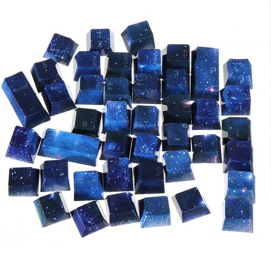 104 Keys Blue Starry Sky Keycap Set OEM Profile ABS Two Color Molding Keycaps for Mechanical Keyboard