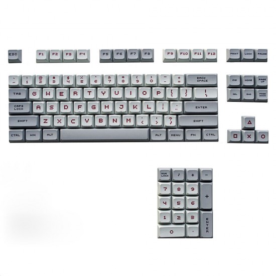 104 Keys Grey&White Keycap Set XDA Profile PBT DYE-Sub 2.25U 2U 1.75U Keycaps Compatible with GH60 GK61 GK64 87 96 104 Mechanical Keyboard