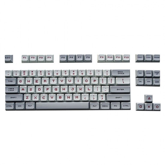 104 Keys Grey&White Keycap Set XDA Profile PBT DYE-Sub 2.25U 2U 1.75U Keycaps Compatible with GH60 GK61 GK64 87 96 104 Mechanical Keyboard