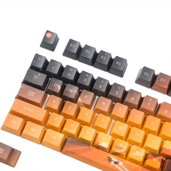 104 Keys Saturn Keycap Set OEM Profile PBT Five-sided Sublimation Keycaps for Mechanical Keyboard