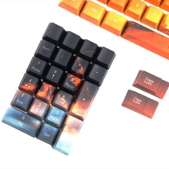 104 Keys Saturn Keycap Set OEM Profile PBT Five-sided Sublimation Keycaps for Mechanical Keyboard