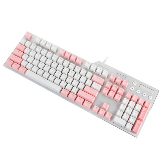 104 Keys Translucent Keycap Set PBT Matte Texture Color Matching Keycaps for Mechanical Keyboard