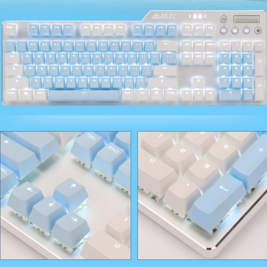 104 Keys Translucent Keycap Set PBT Matte Texture Color Matching Keycaps for Mechanical Keyboard