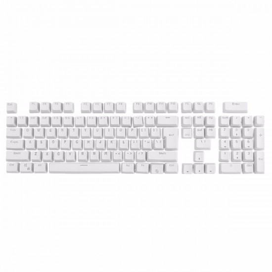 106 Keys White Translucent Keycap Set OEM Profile PBT Double Shot 104 Keycaps for Mechanical Keyboard