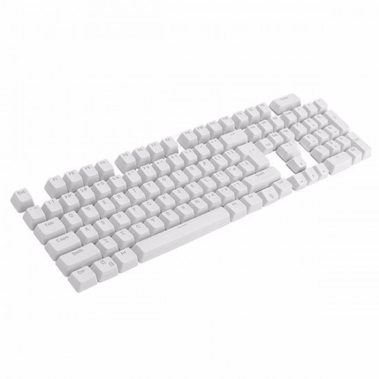 106 Keys White Translucent Keycap Set OEM Profile PBT Double Shot 104 Keycaps for Mechanical Keyboard