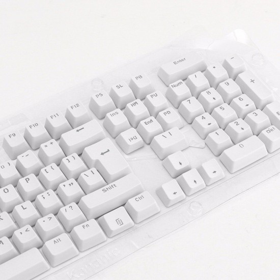 106 Keys White Translucent Keycap Set OEM Profile PBT Double Shot 104 Keycaps for Mechanical Keyboard