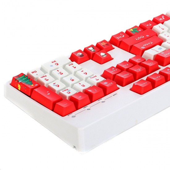 104 Keys Christmas Keycap Set OEM Profile PBT Dye-Sublimation Keycaps for Mechanical Keyboard