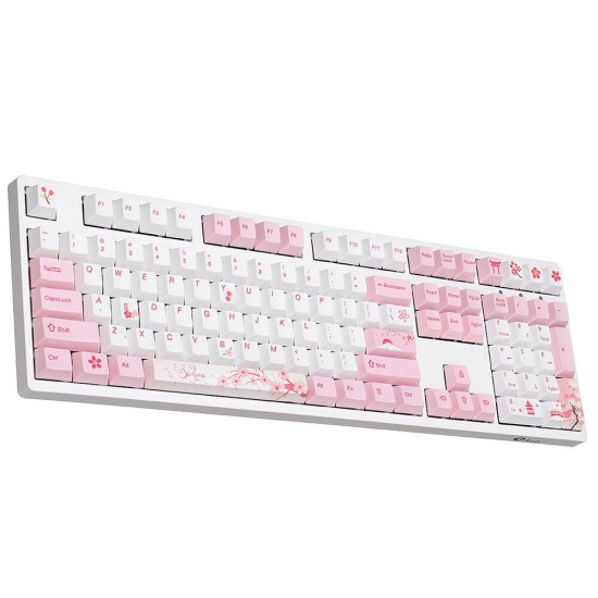 108/130 Keys Pink White Keycap Set Profile PBT Sublimation Keycaps for Mechanical Keyboard