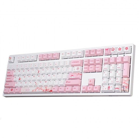 108/130 Keys Pink White Keycap Set Profile PBT Sublimation Keycaps for Mechanical Keyboard