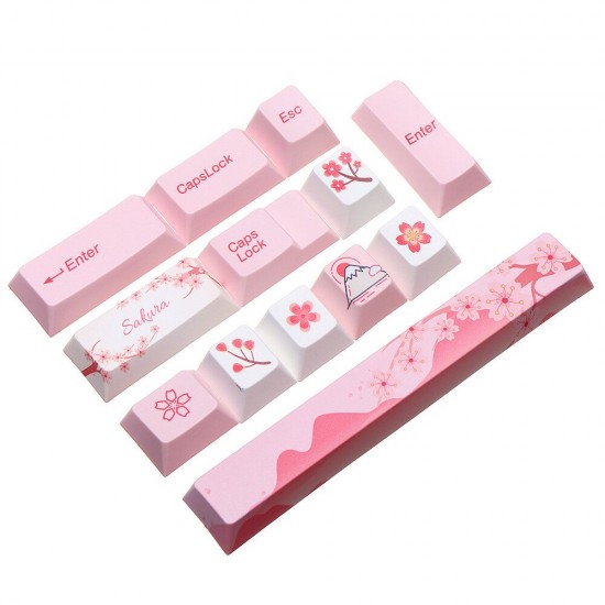 108/130 Keys Pink White Keycap Set Profile PBT Sublimation Keycaps for Mechanical Keyboard