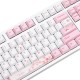 108/130 Keys Pink White Keycap Set Profile PBT Sublimation Keycaps for Mechanical Keyboard