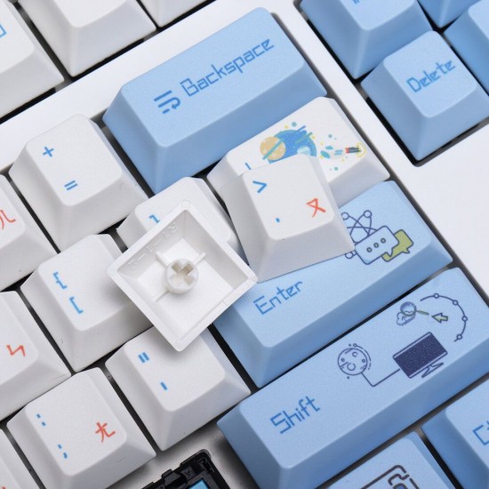 108/130 Keys Technology Frontier Keycap Set Profile PBT Sublimation Taiwanese Keycaps for Mechanical Keyboard