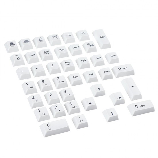 119 Keys Black & White Keycap Set XDA Profile PBT Sublimation Japanese Keycaps for Mechanical Keyboard