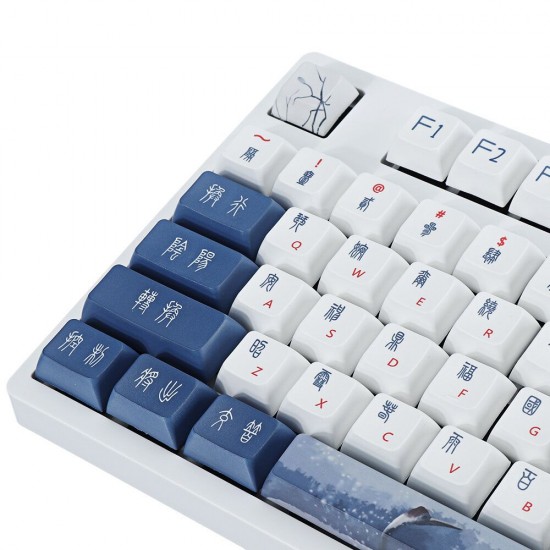 120 Keys Crane Seal Keycap Set XDA Profile PBT Five-sided Sublimation Keycaps for Mechanical Keyboard