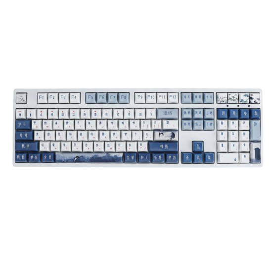 120 Keys Crane Seal Keycap Set XDA Profile PBT Five-sided Sublimation Keycaps for Mechanical Keyboard