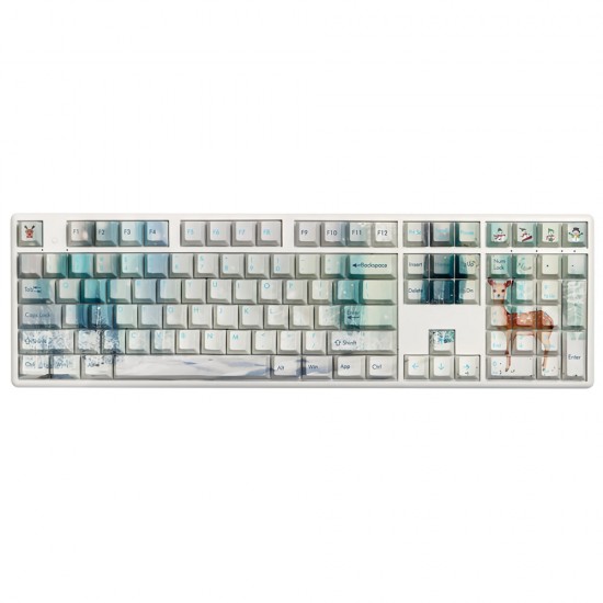 126 Keys Winter Time Keycap Set OEM Profile PBT Keycaps for 61/64/87/104/108 Keys Mechanical Keyboards