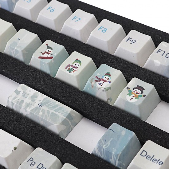 126 Keys Winter Time Keycap Set OEM Profile PBT Keycaps for 61/64/87/104/108 Keys Mechanical Keyboards