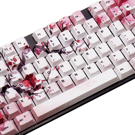 126 Keys Blossom Keycap Set OEM Profile PBT Five-sided Sublimation Keycaps for Mechanical Keyboard