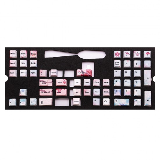 126 Keys Blossom Keycap Set OEM Profile PBT Five-sided Sublimation Keycaps for Mechanical Keyboard