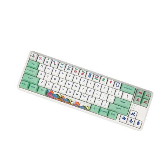 128 Keys Mahjong Keycap Set Profile PBT Sublimation Keycaps for Mechanical Keyboard