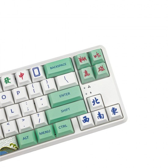 128 Keys Mahjong Keycap Set Profile PBT Sublimation Keycaps for Mechanical Keyboard