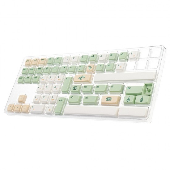 134 Keys Retro Milk Green Keycap Set XDA Profile PBT Sublimation Keycaps for 61/64/87/108 Keys Mechanical Keyboards