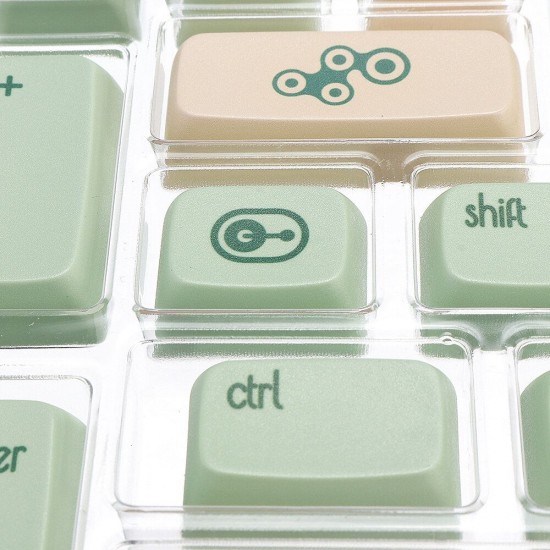 134 Keys Retro Milk Green Keycap Set XDA Profile PBT Sublimation Keycaps for 61/64/87/108 Keys Mechanical Keyboards