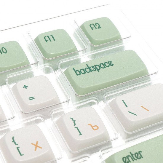 134 Keys Retro Milk Green Keycap Set XDA Profile PBT Sublimation Keycaps for 61/64/87/108 Keys Mechanical Keyboards