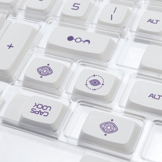 138 Keys Milk Purple Keycap Set XDA Profile PBT Sublimation Keycaps for 61/64/87/108 Keys Mechanical Keyboards