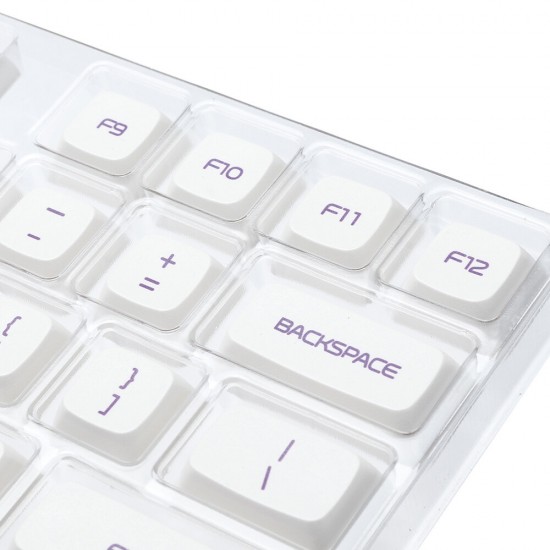 138 Keys Milk Purple Keycap Set XDA Profile PBT Sublimation Keycaps for 61/64/87/108 Keys Mechanical Keyboards